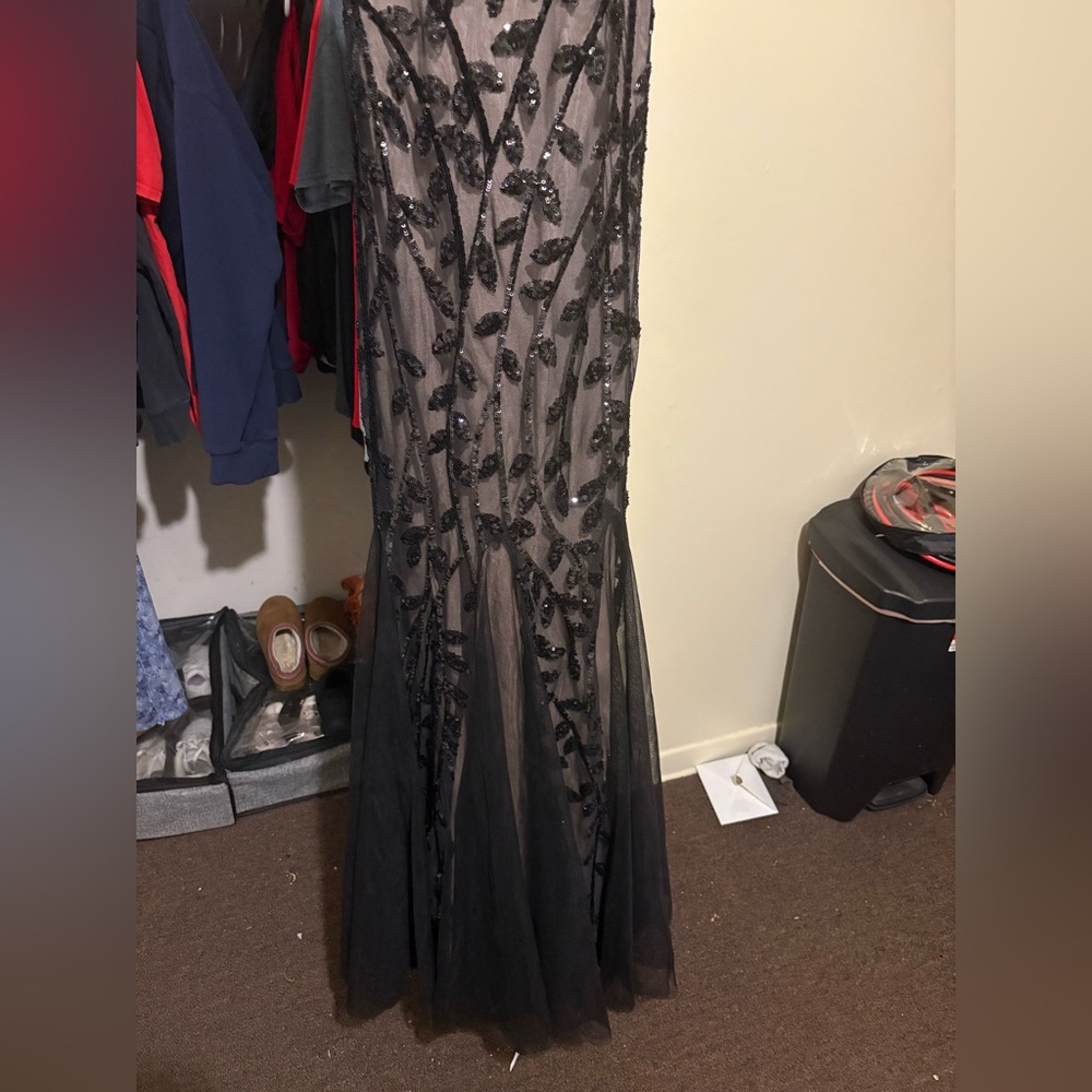 Windsor Black Strapless Embellished Maxi Gown